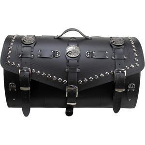 Funda de piel para moto con cerradura y remaches RSA K183 negra