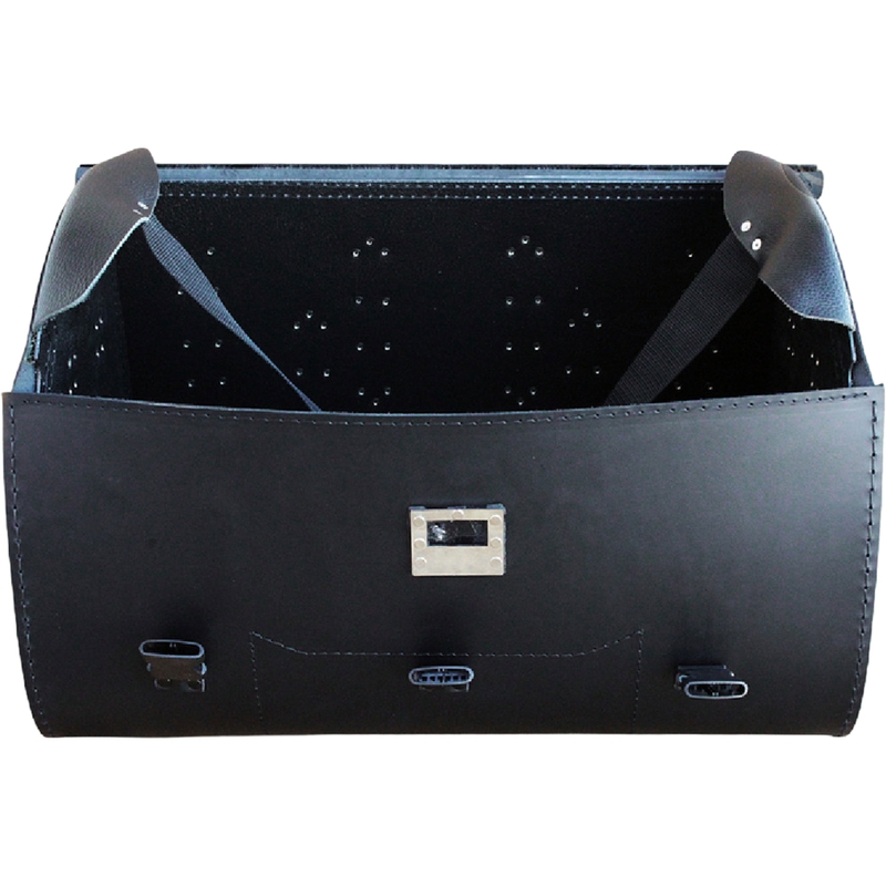 Funda de cuero para moto con cerradura RSA K451 negra