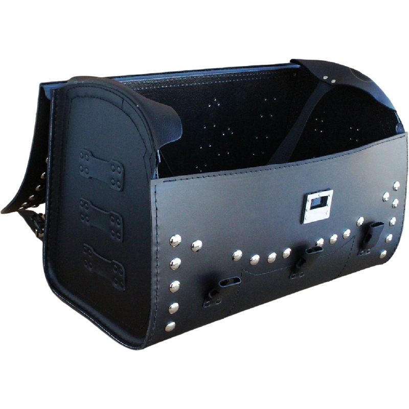 Funda de piel para moto con cerradura y remaches RSA K451 negra