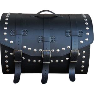 Funda de piel para moto con cerradura y remaches RSA K451 negra