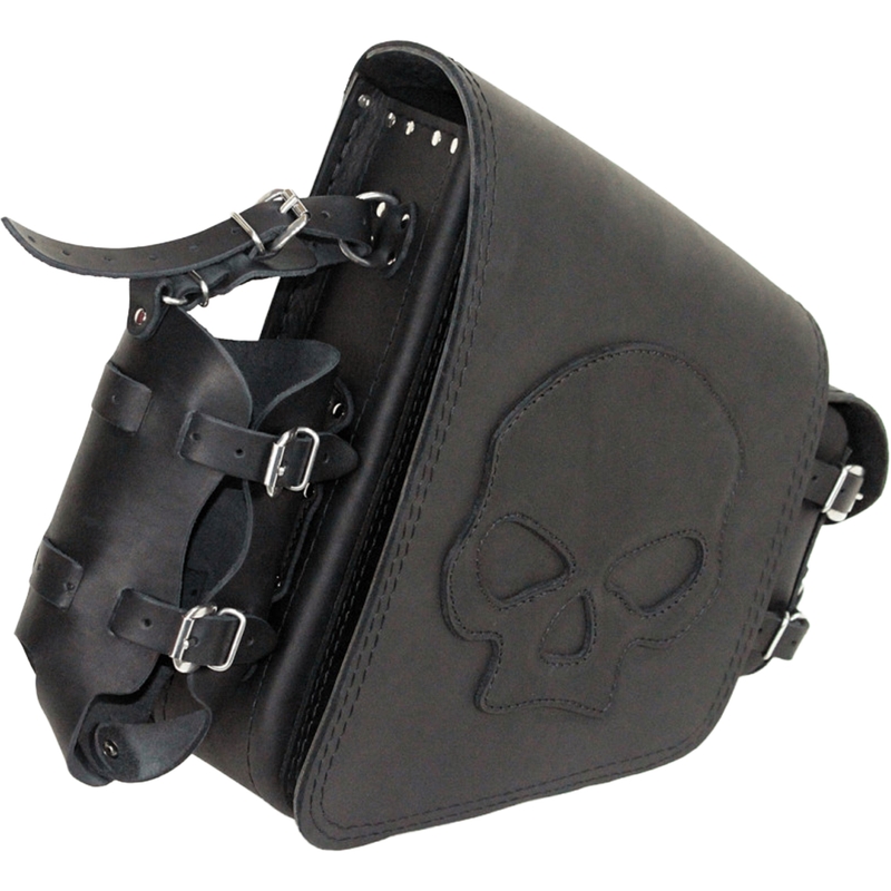 Bolsa de cuero para moto RSA S494 Skull HD Softail negra