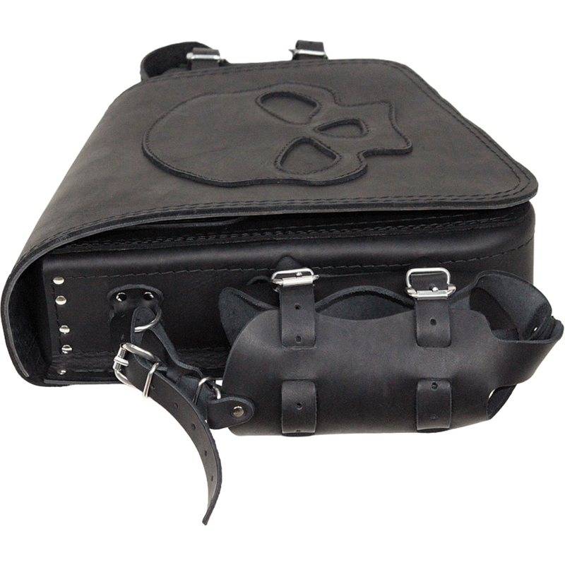 Bolsa de cuero para moto RSA S494 Skull HD Softail negra