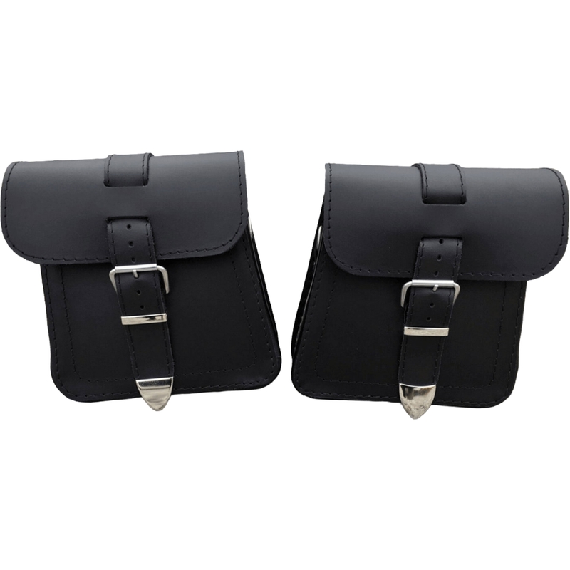 Bolsillos laterales de cuero para moto RSA Ki18 2 uds negro