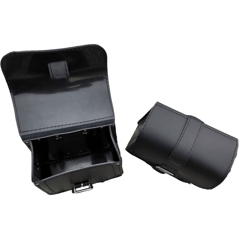 Bolsillos laterales de cuero para moto RSA Ki18 2 uds negro