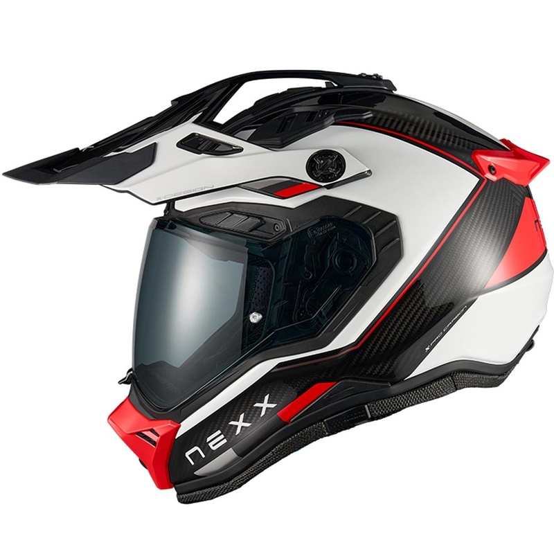 Casco de moto enduro Nexx X.Rally Raid blanco-rojo
