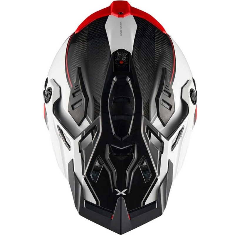 Casco de moto enduro Nexx X.Rally Raid blanco-rojo