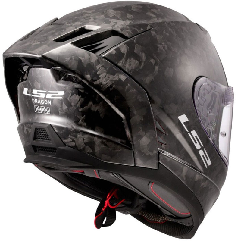 Casco integral de motocicleta LS2 FF807 Dragon de carbono forjado