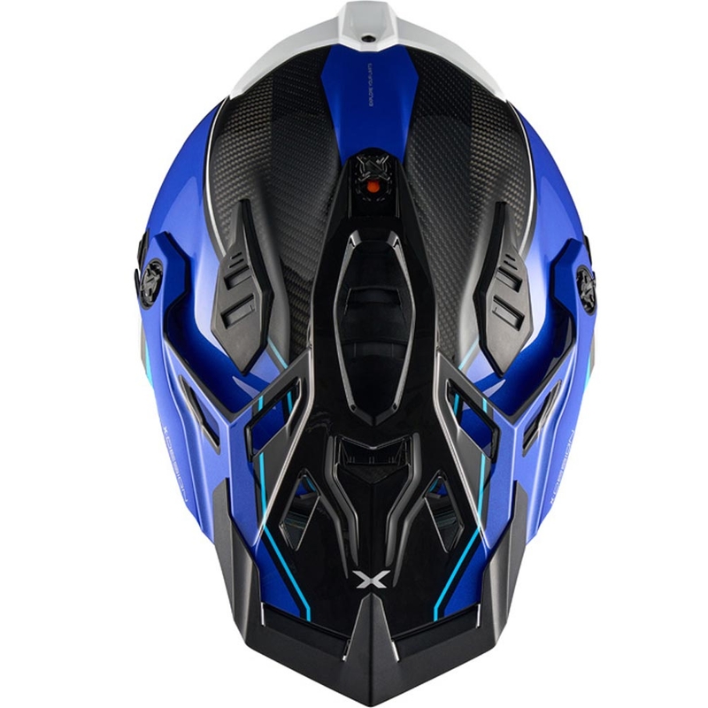 Casco de moto enduro Nexx X.Rally Raid azul-blanco