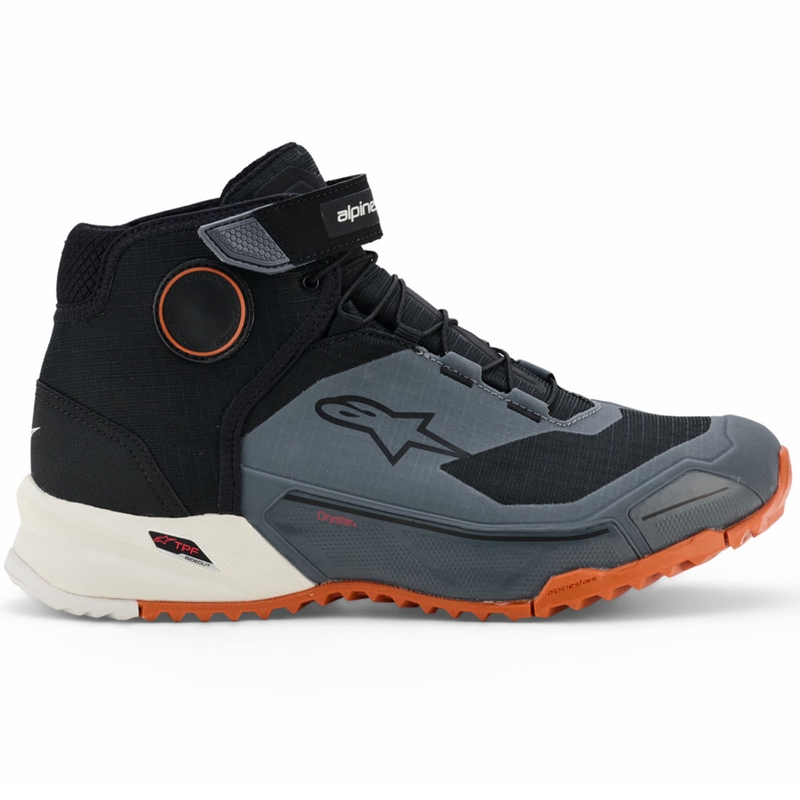 Botas de moto Alpinestars CR-X Drystar negro-gris oscuro-naranja