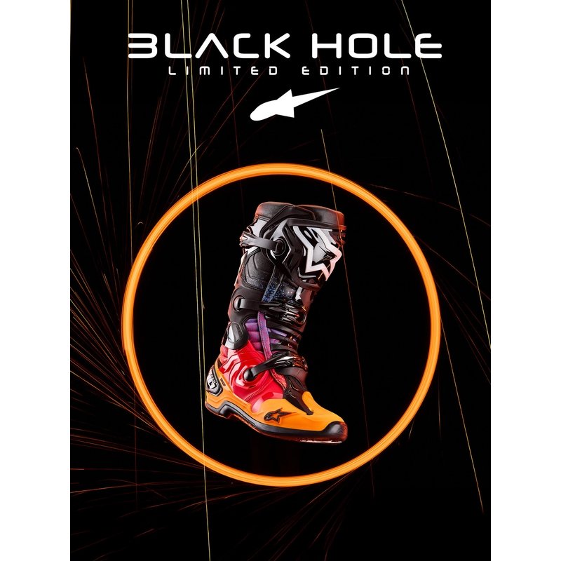 Botas de moto Alpinestars Tech 10 Limited Edition Black Hole de color negro