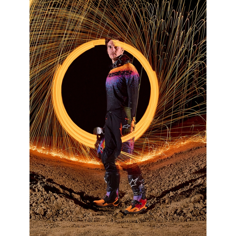 Camiseta de motocross Alpinestars Supertech edición limitada Black Hole de color negro