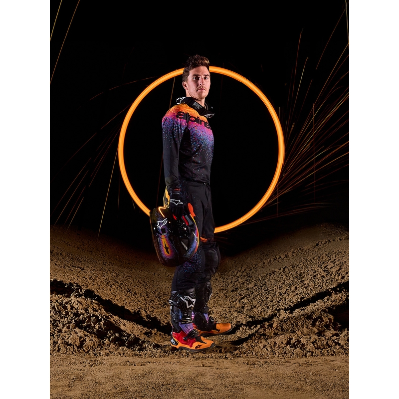 Camiseta de motocross Alpinestars Supertech edición limitada Black Hole de color negro