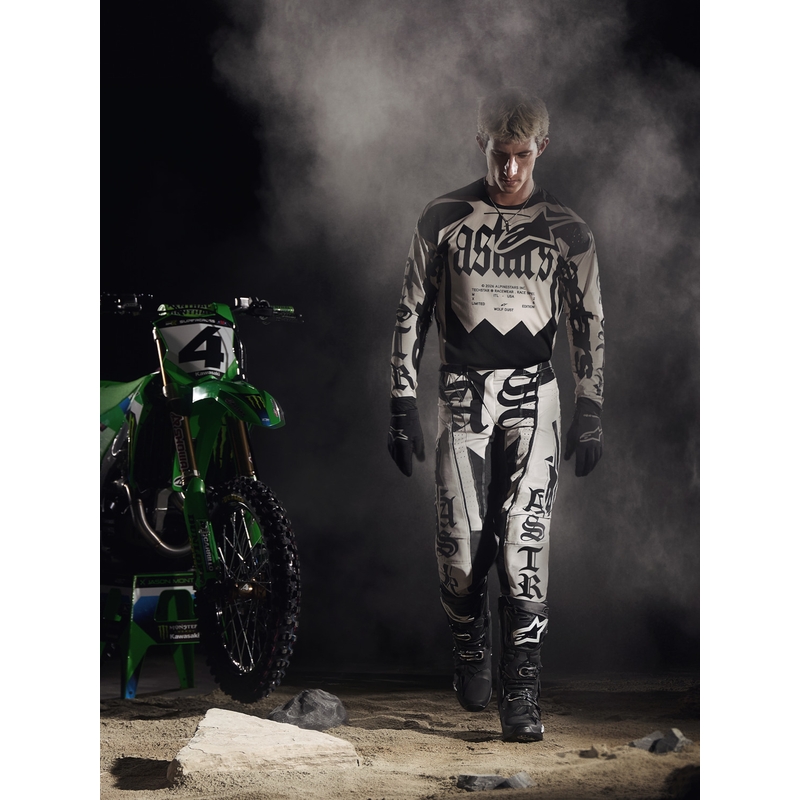 Camiseta de motocross Alpinestars Techstar edición limitada Wolf Dust negro arena