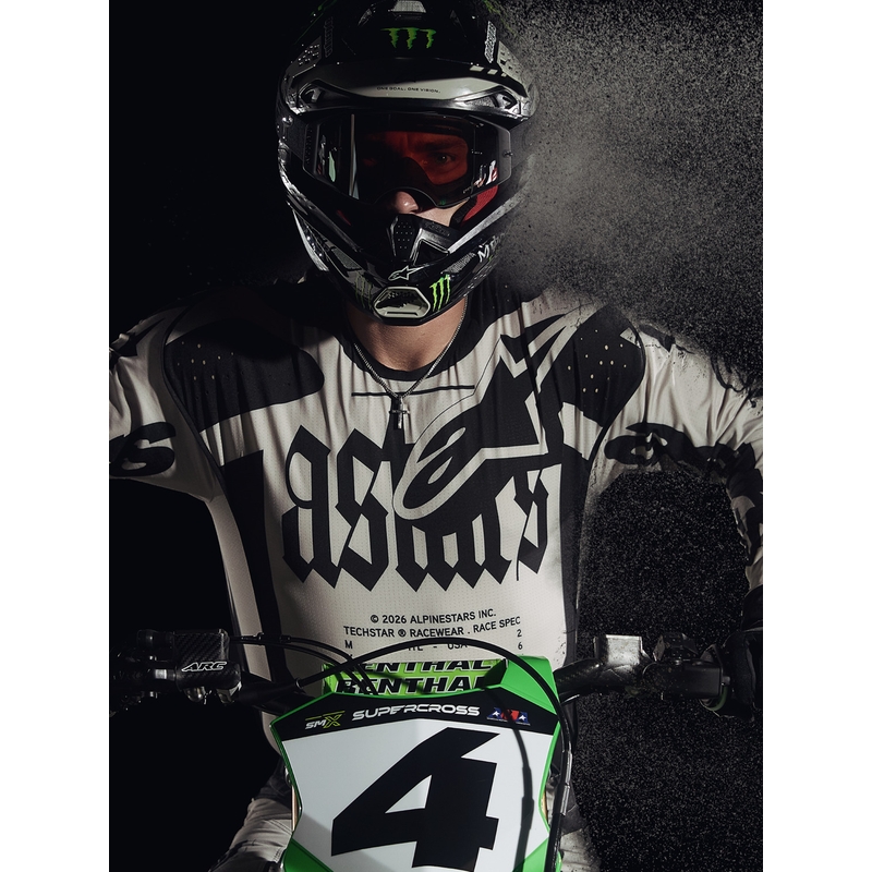 Camiseta de motocross Alpinestars Techstar edición limitada Wolf Dust negro arena