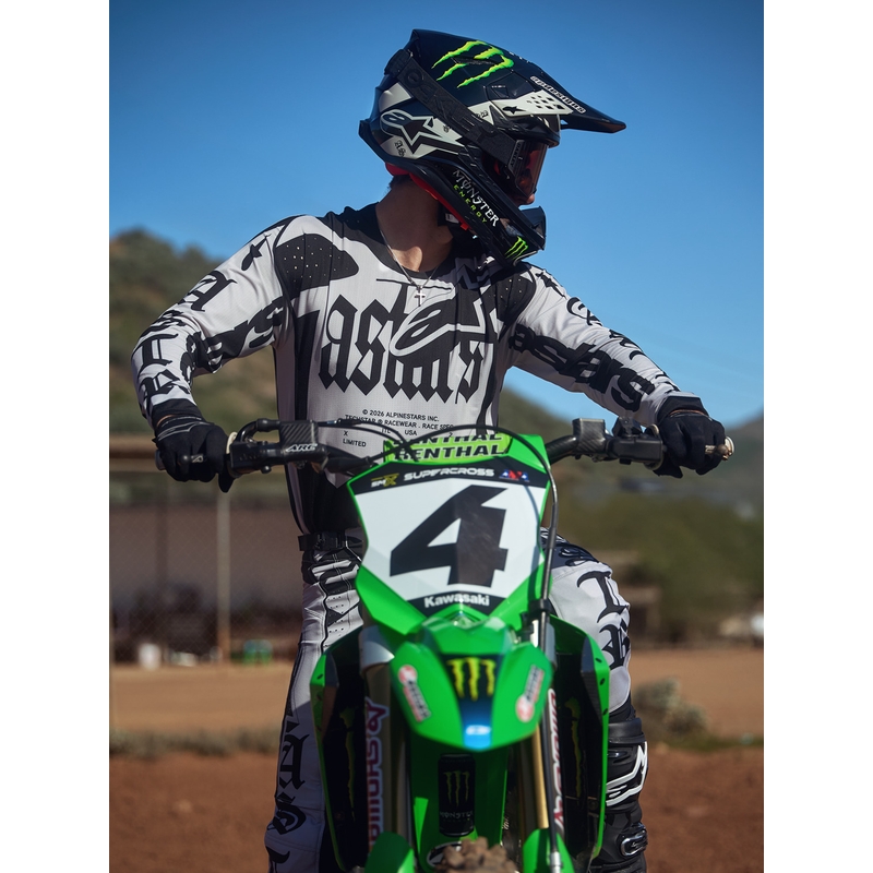 Camiseta de motocross Alpinestars Techstar edición limitada Wolf Dust negro arena