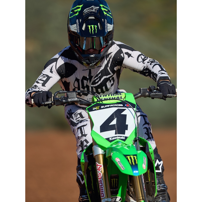 Camiseta de motocross Alpinestars Techstar edición limitada Wolf Dust negro arena