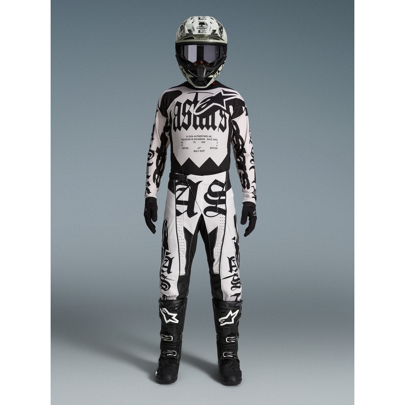 Camiseta de motocross Alpinestars Techstar edición limitada Wolf Dust negro arena