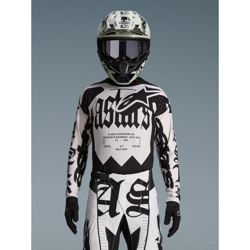 Camiseta de motocross Alpinestars Techstar edición limitada Wolf Dust negro arena
