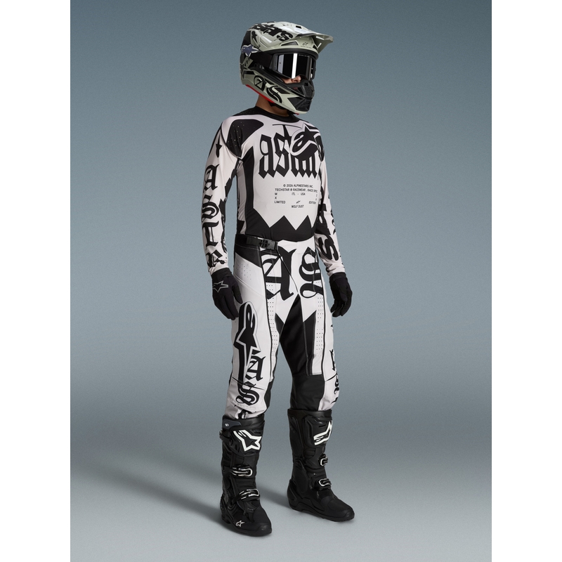 Camiseta de motocross Alpinestars Techstar edición limitada Wolf Dust negro arena