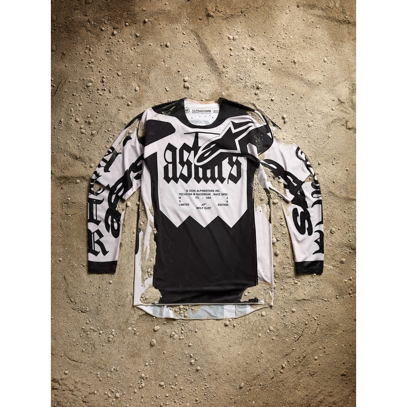 Camiseta de motocross Alpinestars Techstar edición limitada Wolf Dust negro arena