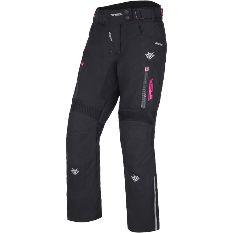 Pantalón de moto RSA Greby 2 negro y rosa para mujer