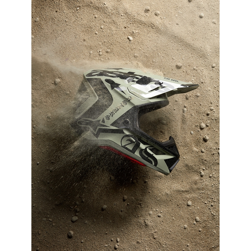 Casco de motocross Alpinestars Supertech S-M7 edición limitada Wolf Dust negro arena