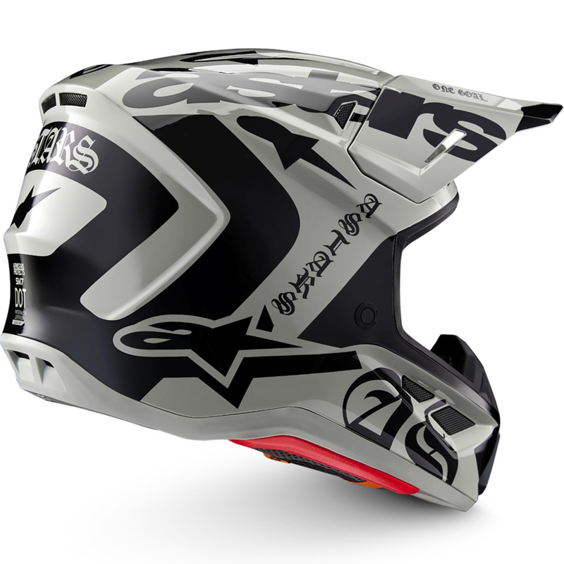 Casco de motocross Alpinestars Supertech S-M7 edición limitada Wolf Dust negro arena