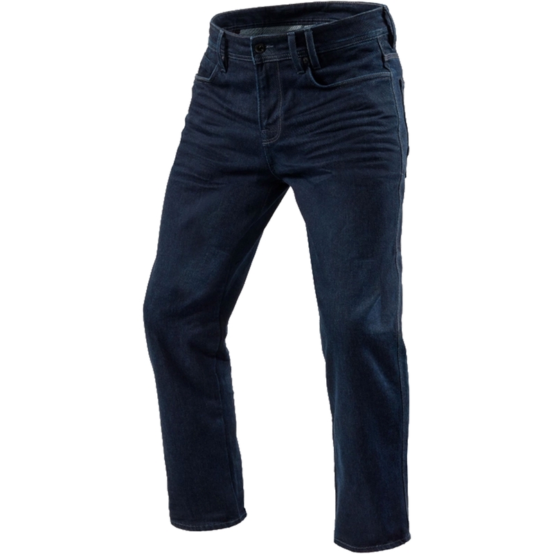 Vaqueros moto Revit Lombard 3 RF azul oscuro recortados