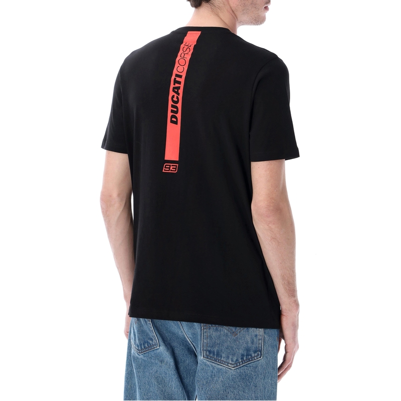 Camiseta negra con casco gráfico de Marc Márquez de Ducati Corse
