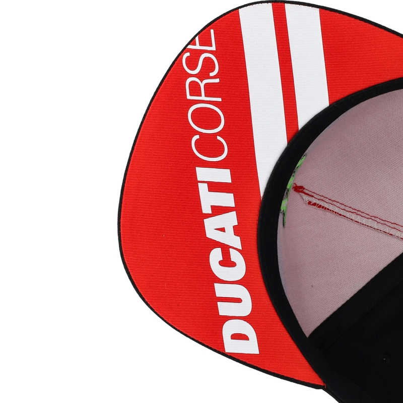 Gorra Ducati Monster White Stripes negra, roja y blanca