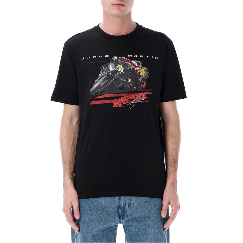 Camiseta fotográfica de moto Jorge Martín 89 negra