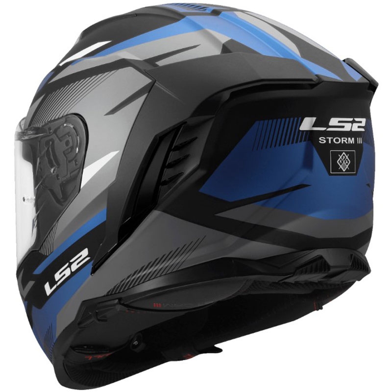 Casco integral de motocicleta LS2 FF818 Storm III Komai negro-azul