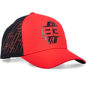 Gorra de béisbol Ducati Marc Márquez 93 con fondo rectangular negro-rojo