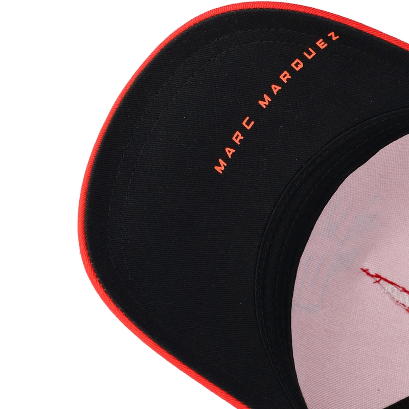 Gorra de béisbol Ducati Marc Márquez 93 con fondo rectangular negro-rojo