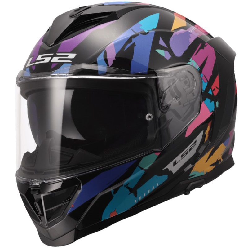 Casco integral de moto LS2 FF818 Storm III Kaos negro-morado-azul