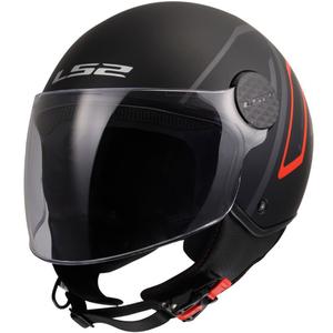Casco de moto jet LS2 OF558 Sphere Lux II Minimum negro-rojo