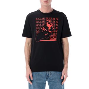 Camiseta negra con el logotipo repetido de Marc Márquez de Ducati