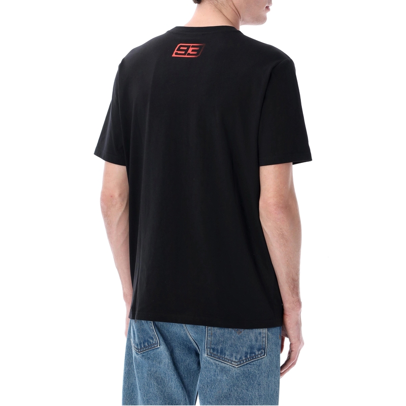 Camiseta negra con el logotipo repetido de Marc Márquez de Ducati