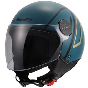 Casco de moto jet LS2 OF558 Sphere Lux II Minimum azul oscuro-verde