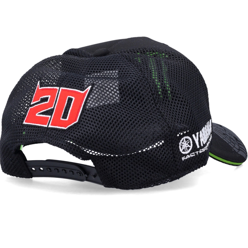Gorra negra del patrocinador Yamaha Monster Fabio Quartararo