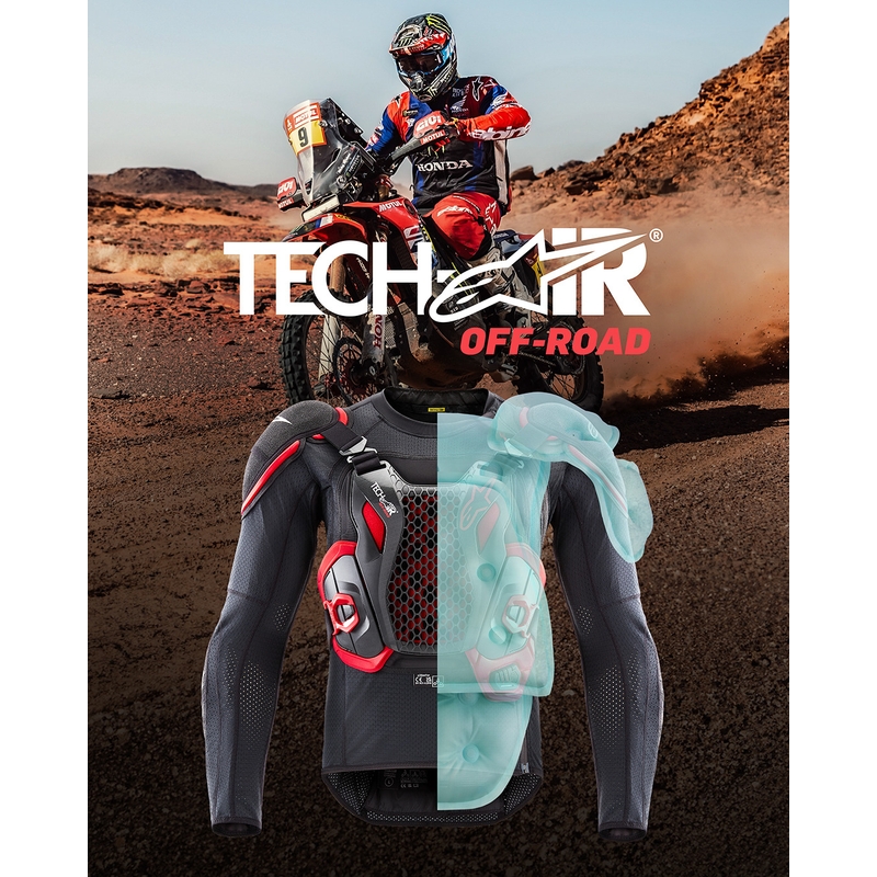 Chaleco airbag para moto Alpinestars TECH-AIR®OFF-ROAD negro-rojo