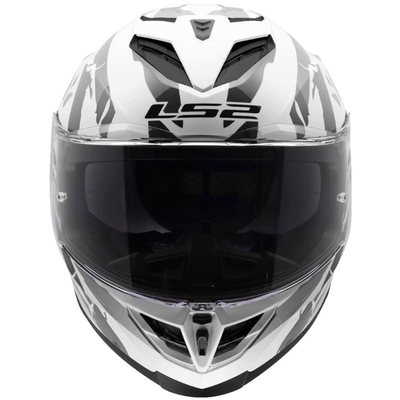 Casco integral de motocicleta LS2 FF818 Storm III Kaos blanco-gris