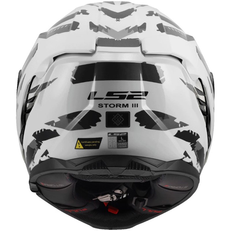 Casco integral de motocicleta LS2 FF818 Storm III Kaos blanco-gris