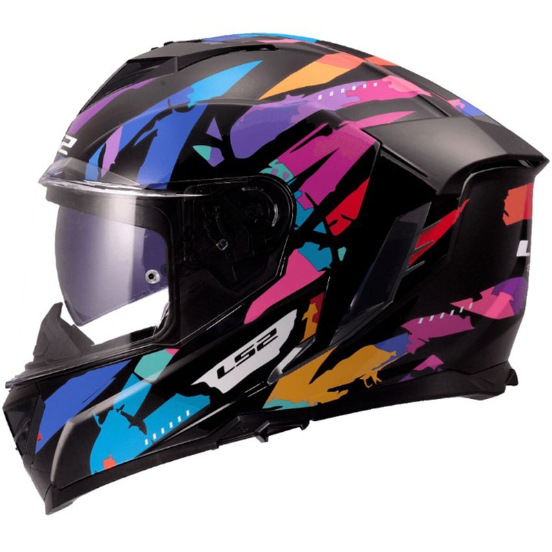 Casco integral de moto LS2 FF818 Storm III Kaos negro-morado-azul