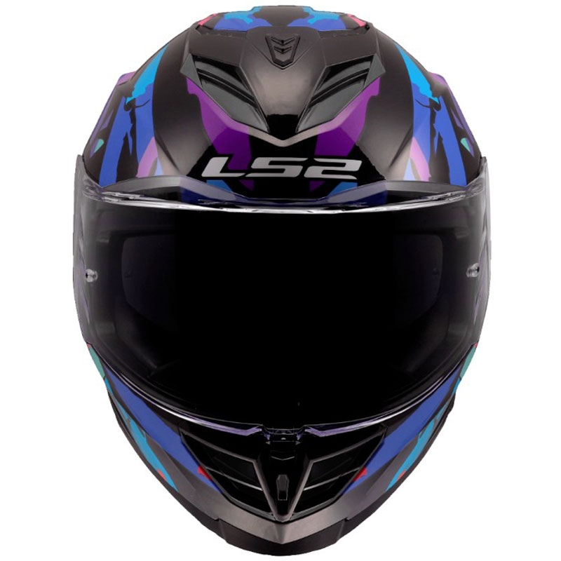 Casco integral de moto LS2 FF818 Storm III Kaos negro-morado-azul