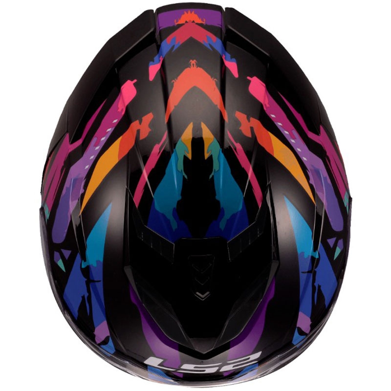 Casco integral de moto LS2 FF818 Storm III Kaos negro-morado-azul