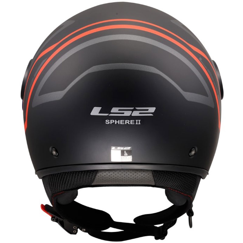 Casco de moto jet LS2 OF558 Sphere Lux II Minimum negro-rojo