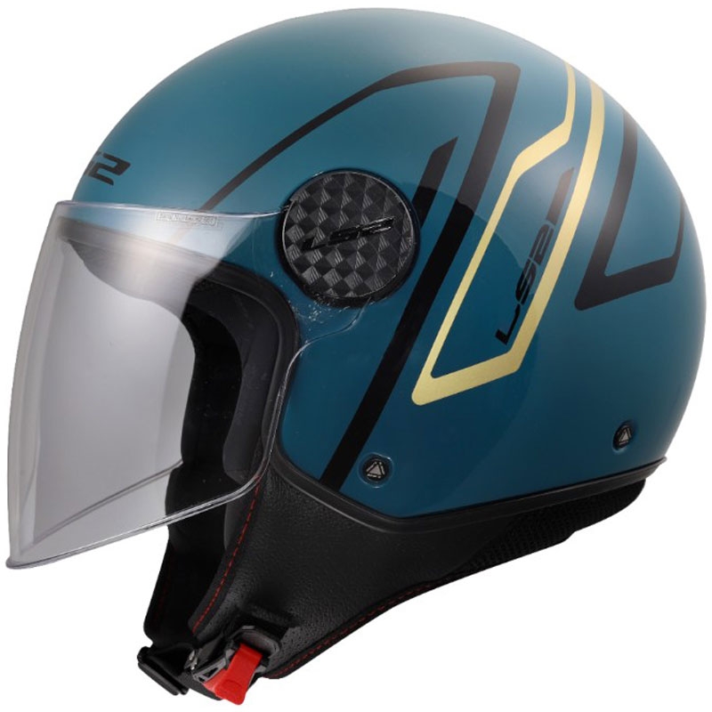 Casco de moto jet LS2 OF558 Sphere Lux II Minimum azul oscuro-verde