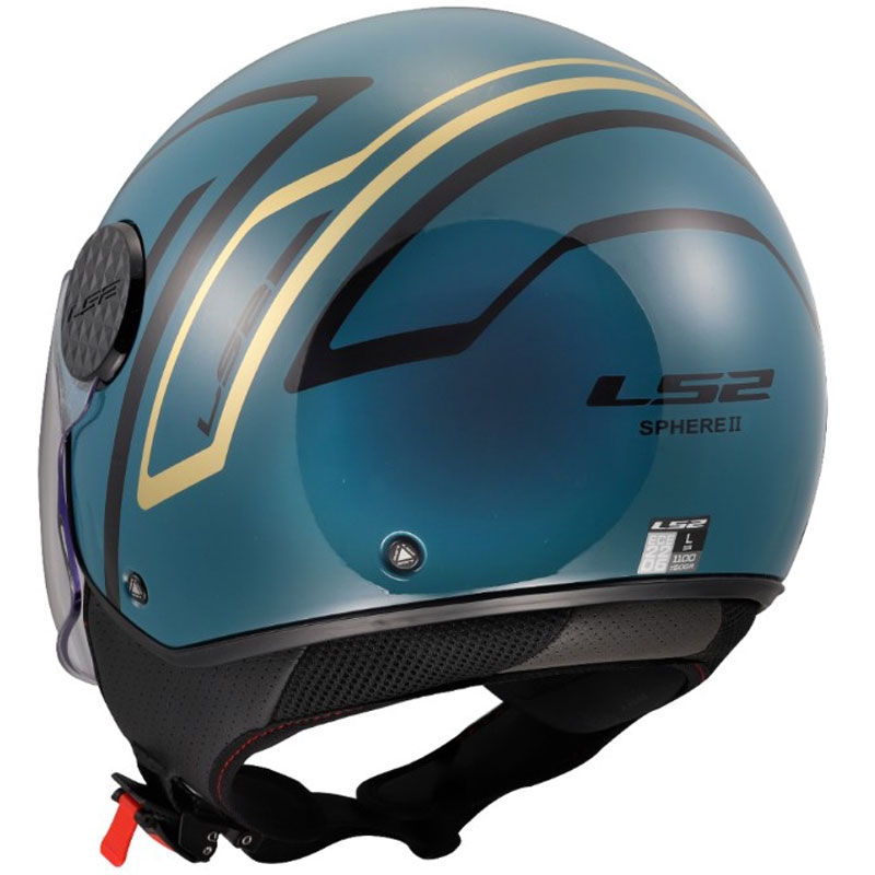Casco de moto jet LS2 OF558 Sphere Lux II Minimum azul oscuro-verde