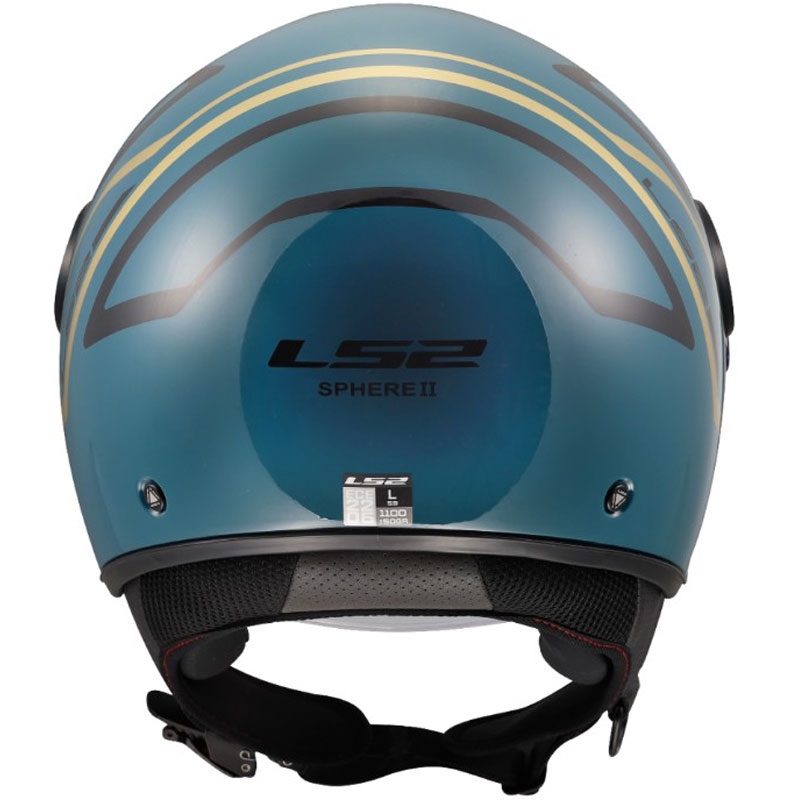 Casco de moto jet LS2 OF558 Sphere Lux II Minimum azul oscuro-verde